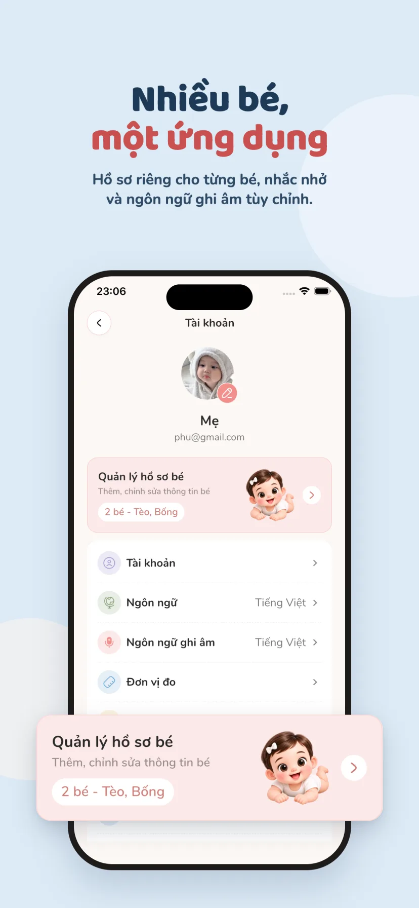 Nhiều bé, một ứng dụng